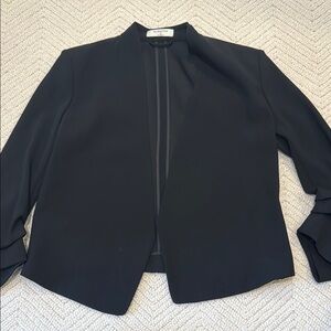 Babaton Black Blazer Modern Collarless Suit Jacket